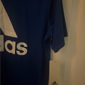 Adidas boys Blue Tee with White Logo